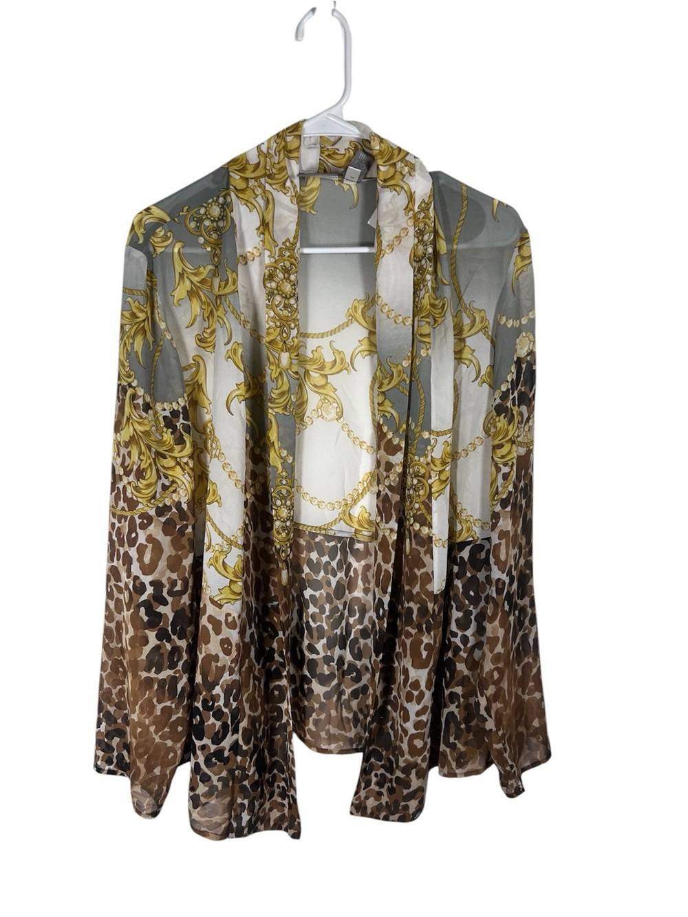 Chico's Travelers Collection Sheer Open Blouse Size XL (Chico’s Size 3)